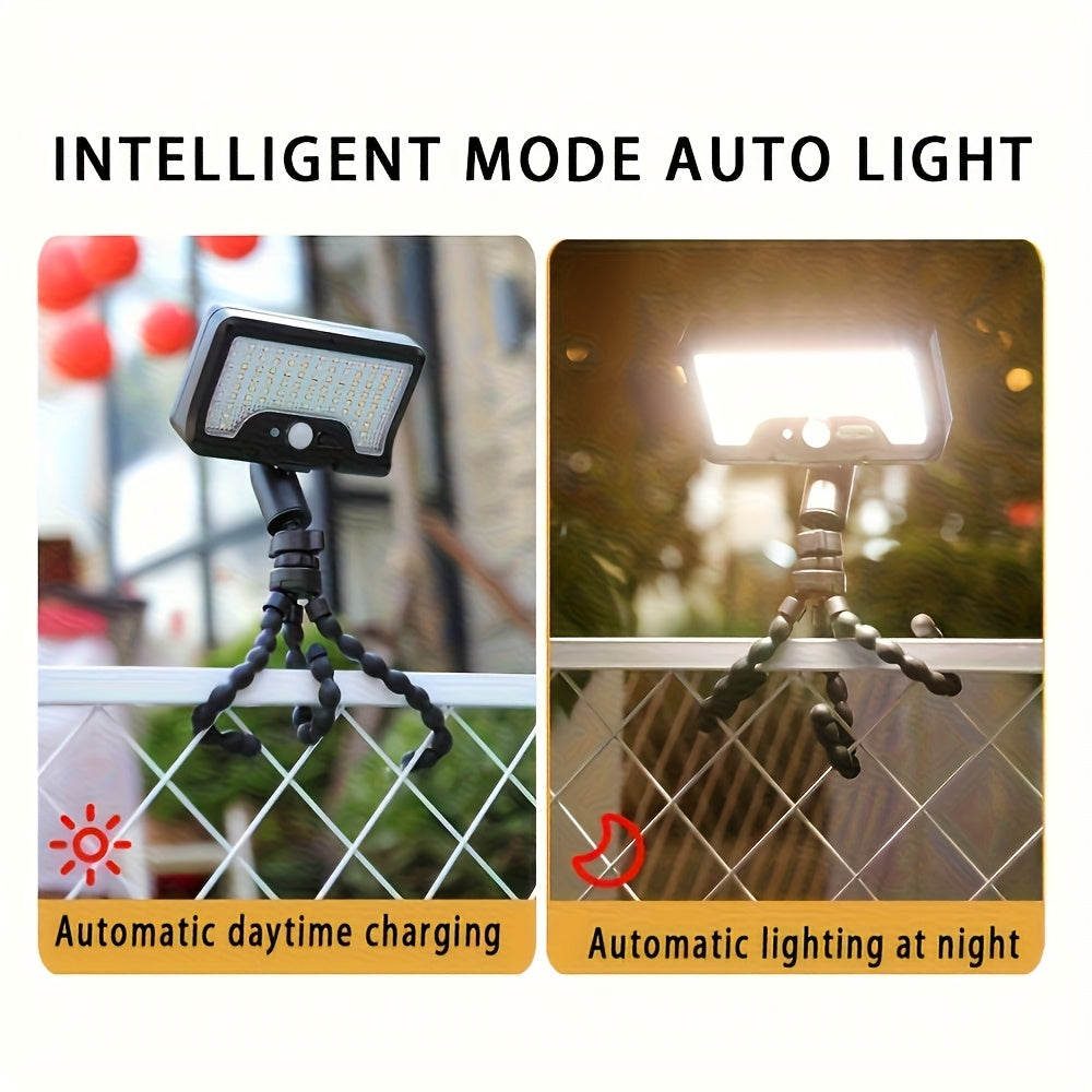 2PCS Commercial Street Solar Motion Sensor Light, Solar Wall Light with Foldable Flexible Bracket, 92LED Street Light, 3 Modes Auto On/Off, Security Lighting for Outdoor Tree Branches, Tents, Camping, Tables, Walls, Streets, Gardens
