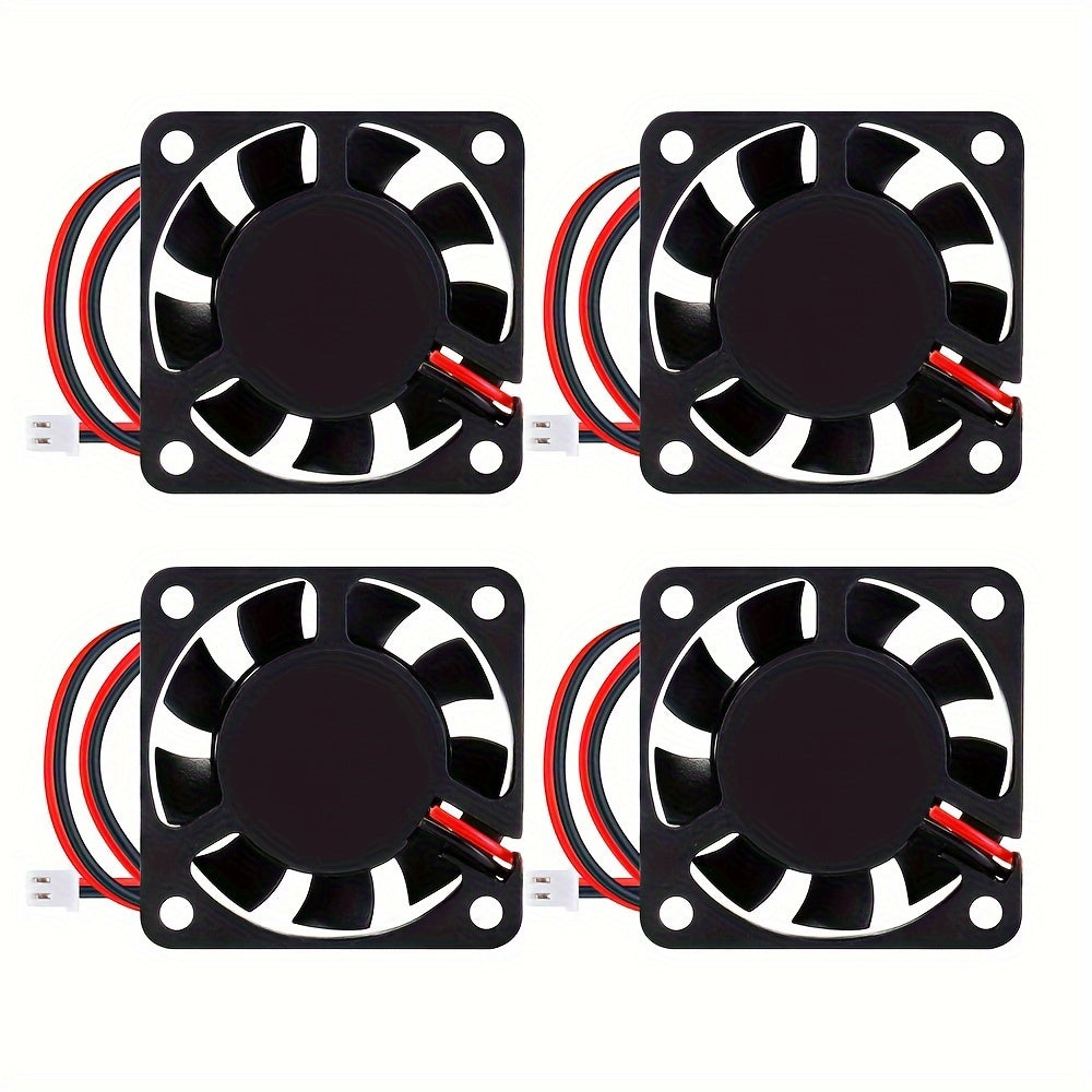 CLELO 4-Pack Mini Cooling Fans for 3D Printers – Brushless DC, 12V/24V, 2-Pin Connector, Ideal for Industrial Use