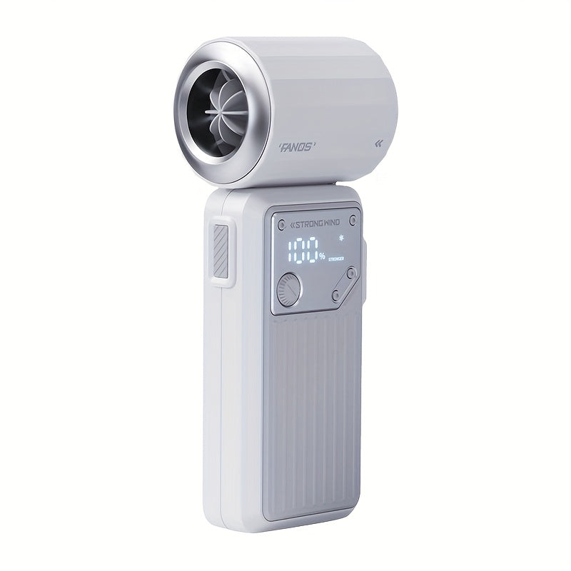 This Is a Compact 2-In-1 Handheld Fan And Power Bank with a Capacity of 4000Mah, Capable of Phones Once. It Features a Quiet Yet Powerful Airflow, Is USB Rechargeable, And Includes an LED Display. It'S an Essential Item for Summer