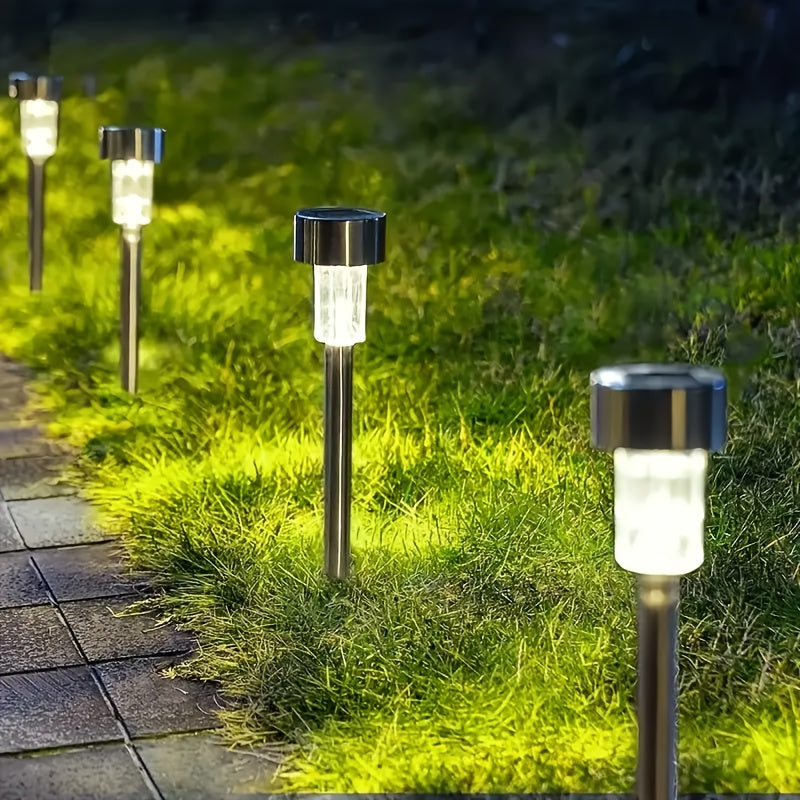 20/30/40/50-Pack Solar LED Light, Outdoor Stainless Steel Solar LED Stick Light, IP44 Waterproof Rating, Suitable for Courtyard, Lawn, Path, Patio, Driveway and Garden Landscape Decorative Light, Can Be Used for Holiday Parties