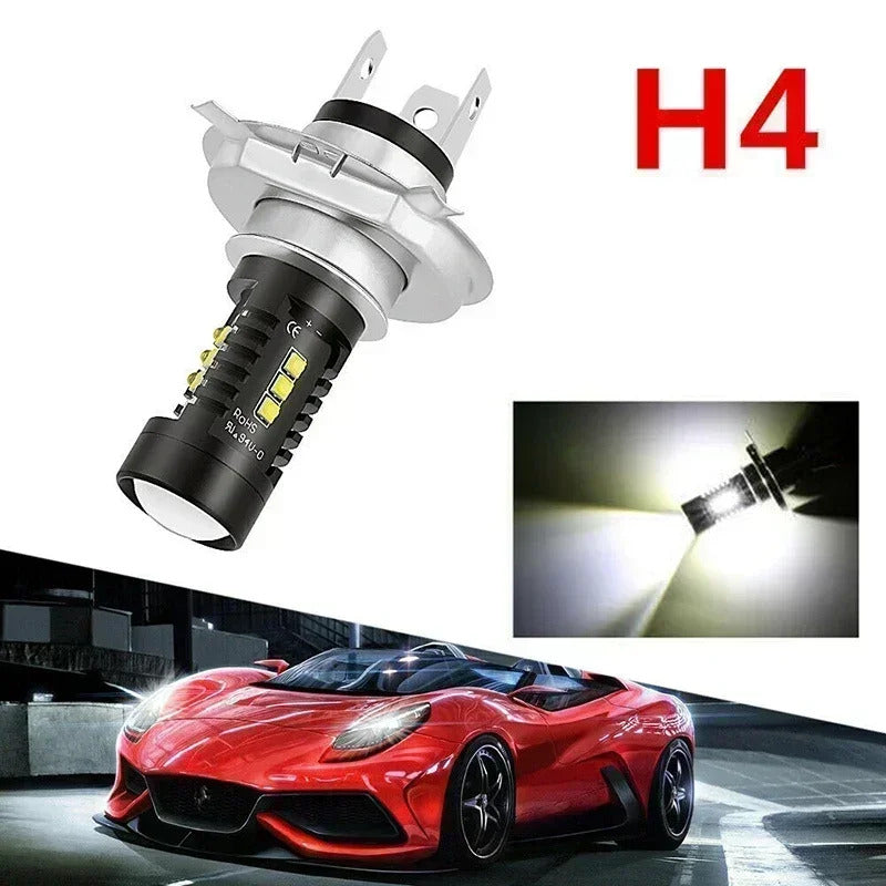 H4 9003 HB2 LED Headlight Bulb Conversion Kit 9003 60W 1800LM 6000K Car COB LED Conversion Headlight Bulb Hi/Lo Lighting LED Bulb, No Battery Included