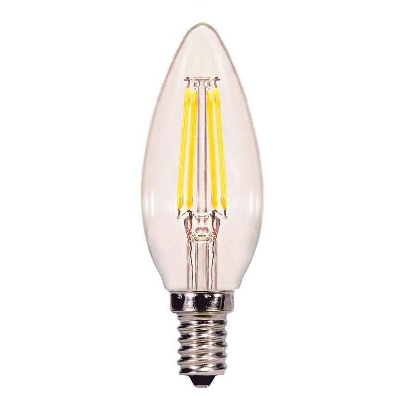 Satco S29877 4.5 watt B11 LED; clear; candelabra base; 2700K; 350 lumens; 120 volt