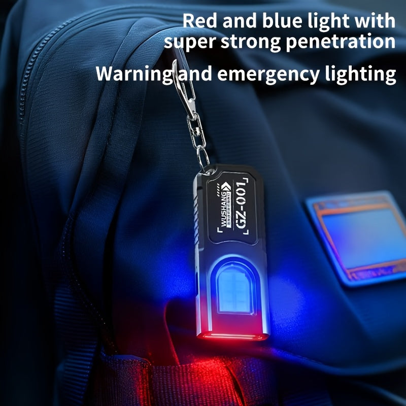 High Lumen Ultra-Thin Flashlight, Keychain Light, Magnetic Base, Rear Clip Buckle with Hook, Dual Light Source, 5 Lighting Modes, Red Blue Strobe Side Light, Multifunctional Portable Camping Light