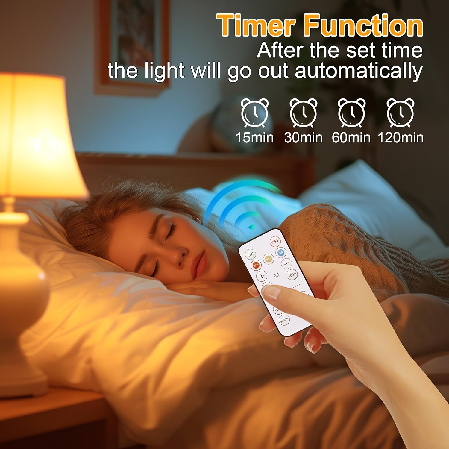 2-pack rechargeable bulb with remote control, battery-powered LED bulb with timer and 3 color temperatures, adjustable detachable wireless bulb with remote control, for lamps and non-hardwired use