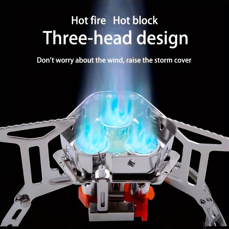 3500W/6800W Windproof Camping Stove, Camping Gas Stove Without Gas Canister Adapter, Fast Ignition, Suitcase Style, Portable Foldable Stove, Ideal for Outdoor Backpacking, Hiking and Picnic