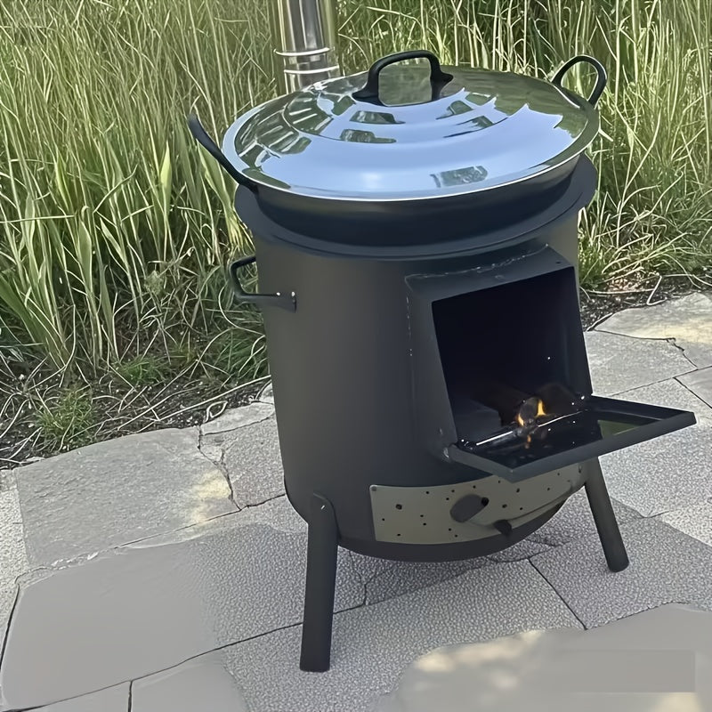 Wood Burning Stove for Home, Movable Earth Stove, Rural Wood Stove, New Type Heating Gasifier Stove, Outdoor Cooker