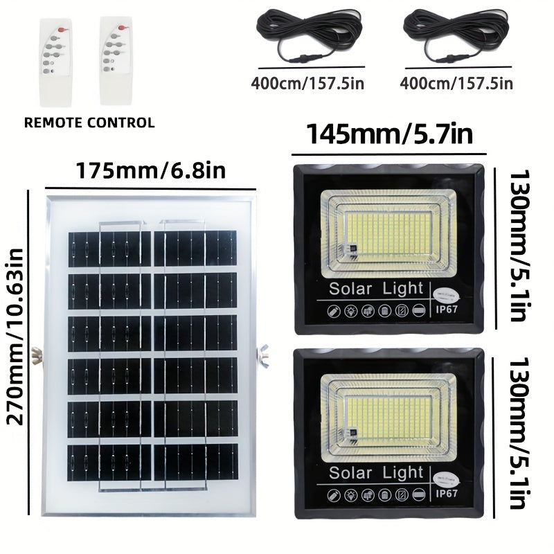 Outdoor Lighting, Solar Light, Decorative Light, Floodlight, Exterior Wall Light, Halloween Decoration, Two Lights, One Solar Panel, Suitable for Holiday Decoration, Christmas, Outdoor Lighting, Shed, Garden, Garage, Pathway, Lawn, Courtyard