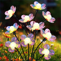 Solar Small White Ball Colorful Flower Warm Light Ground Insert Light - LED Outdoor Lighting Floral Courtyard Decorative Light Garden Lawn / Patio Walkway / Wedding Party Atmosphere Light