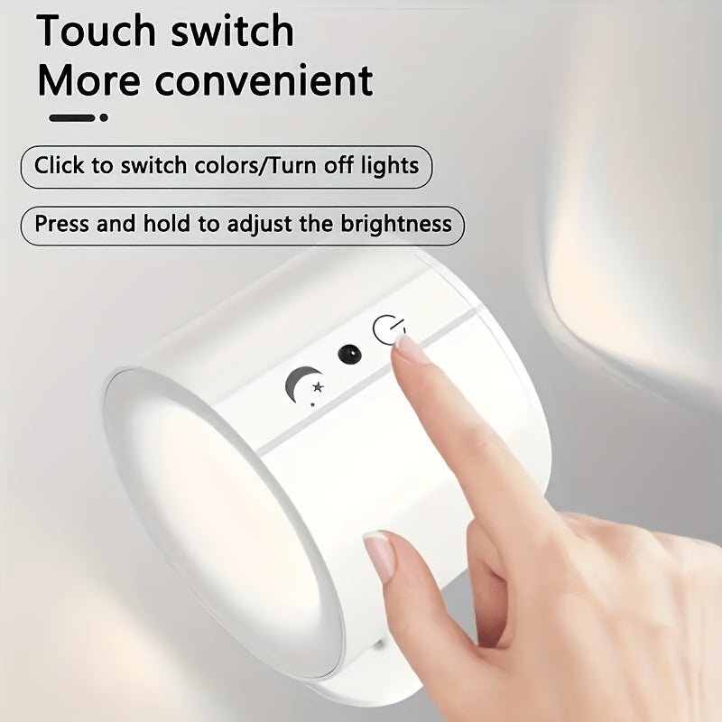 GVTCC Indoor Wall Light Double-Side Wall Light 360° Rotation 3 Color Modes Touch and Remote Control USB Charging Rechargeable Lithium-Ion Battery Modern Living Room Bedroom Modern Lighting Adjustable Brightness Touch Control