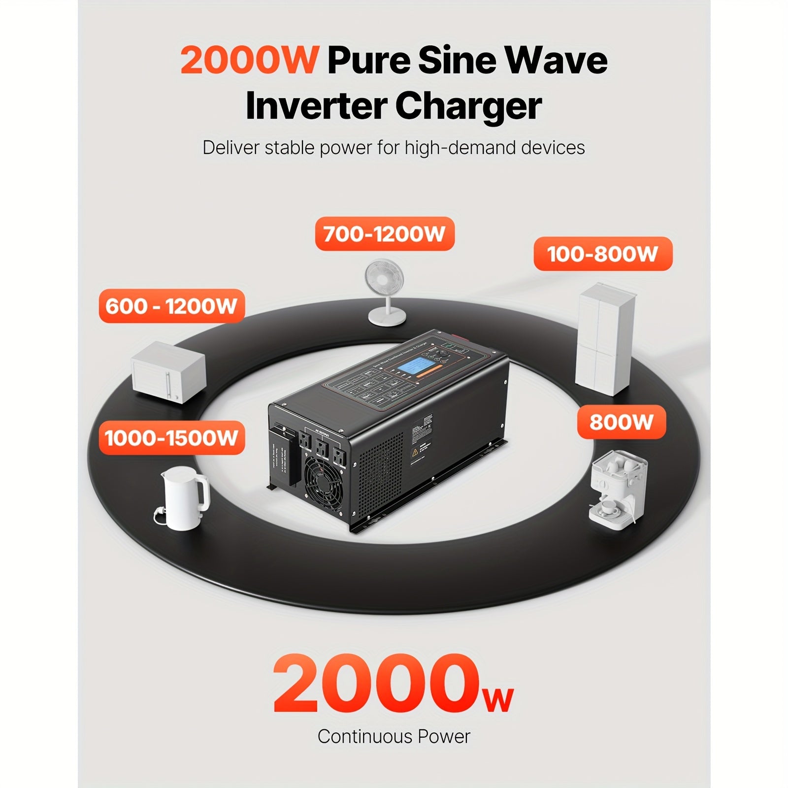 逆变器充电器 2000 W/3000 W 120V 12V/24V 110V 无插 S001 全区域可售