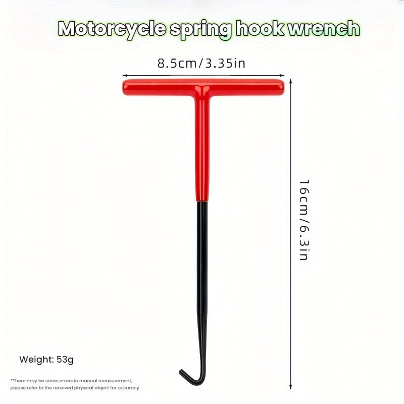 1 Piece - Motorcycle & Car Repair Tool, T-Type Spring Hook Brake Wrench, Spring Hook Wrench for Motorcycles & Electric Vehicles, Kickstand, Clutch, Exhaust Pipe Spring Removal & Installation Hook Tool