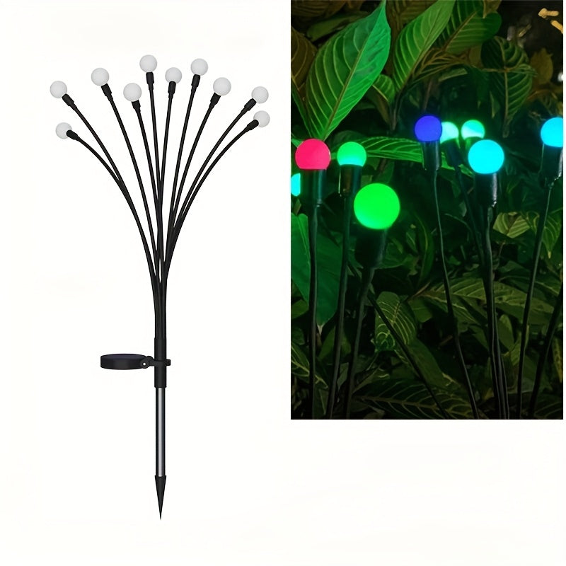 olar Firefly Light with 10/8/6 LEDs, IP54 Wind-Driven Lawn Light, Courtyard Garden Ground Light, Ambient Camping Light, Garden Decoration, Lawn Accent, Whimsical Lighting, Solar Light, Durable Plastic, LED Lawn Light, Wind Light