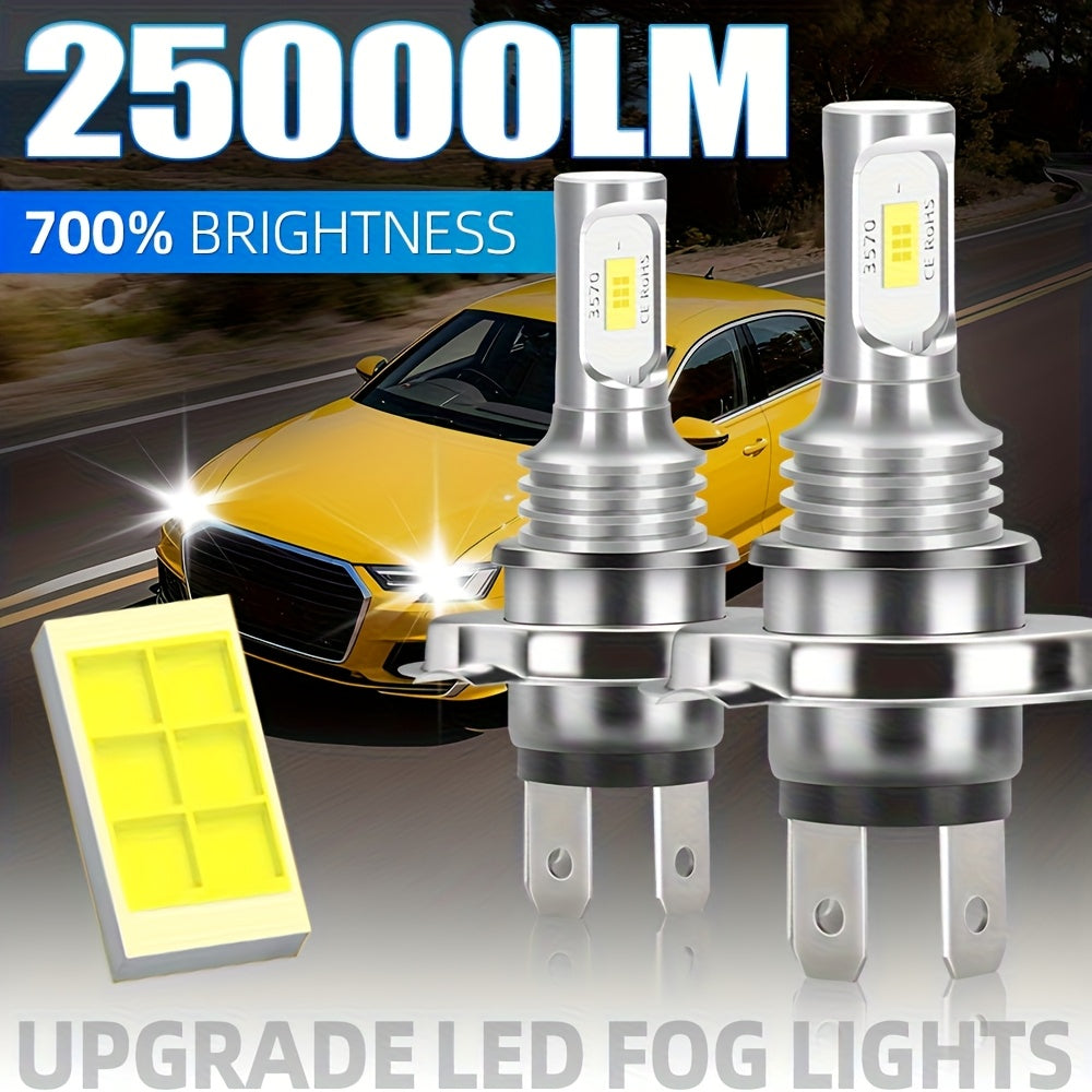 2-Pack High Power 9005 HB3 9006 HB4 LED Car Fog Light and Headlight Set, Mini Size 1:1 H11 H4 H7 H15 Headlights, Super Bright 6000K Car Light, Easy-to-Install Anti-Fog DRL Bulbs, No Battery Included