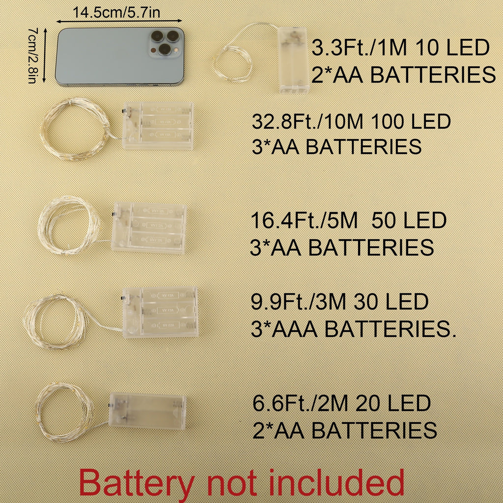 1PC 灯串适用于卧室、派对、婚礼、圣诞节万圣节装饰 灯 50/100LED