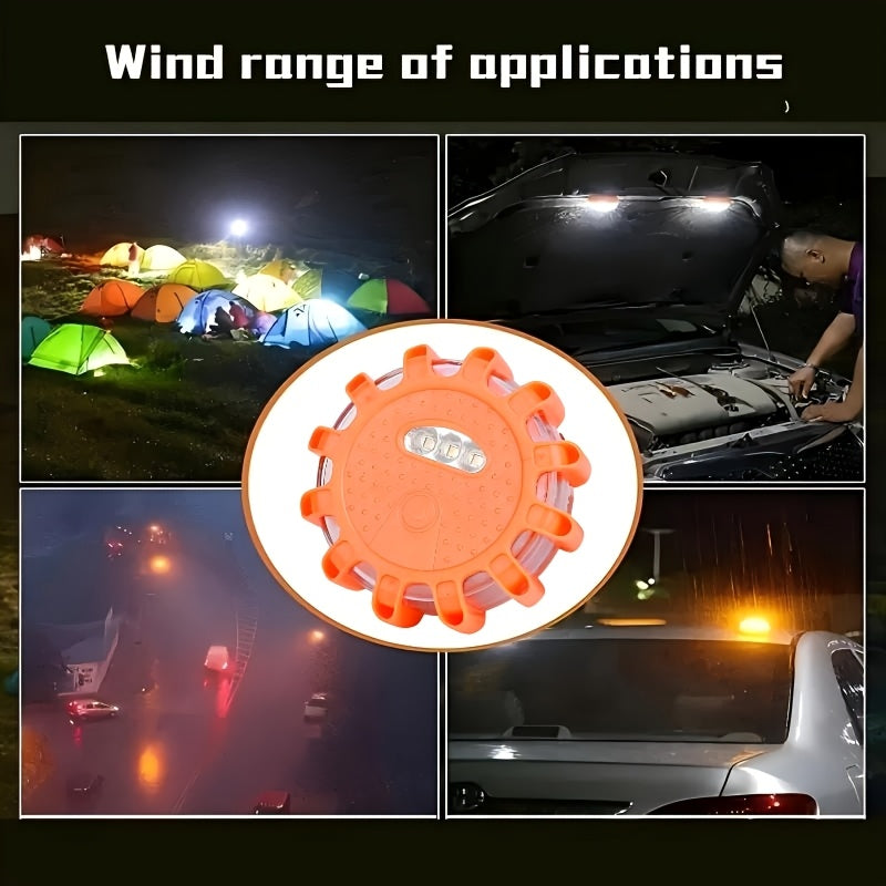 3Pcs LED Road Signal Emergency Light Set, 9 Lighting Modes, Strong Magnetic Hook, Road Rescue Search Tool, Car Accident Inspection Light, Safety Warning Accessories