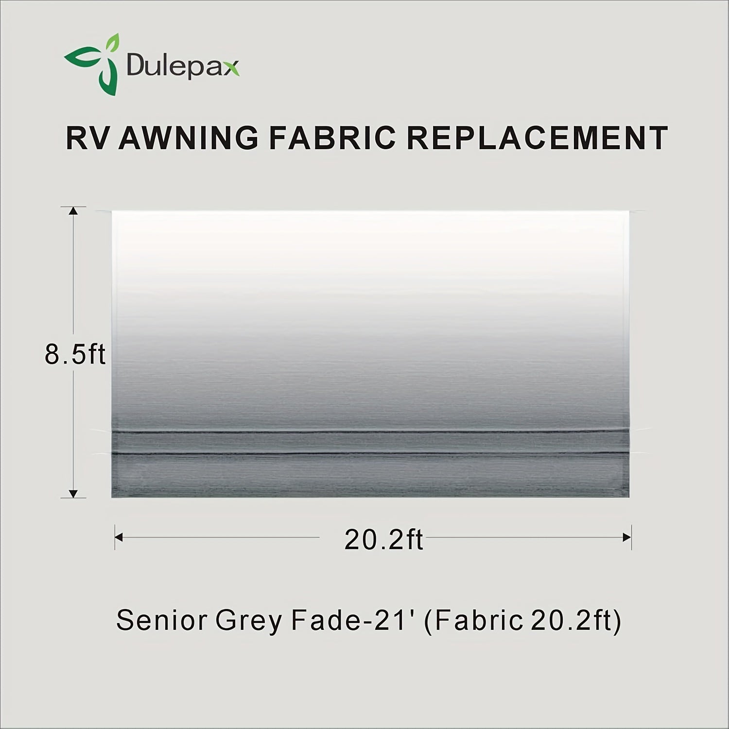 RV Awning Fabric Replacement (17.2ft) - Heavy Duty 16oz Vinyl Fabric - Universal RV Awning Replacement for All Brands - Premium Fade Grey Blue