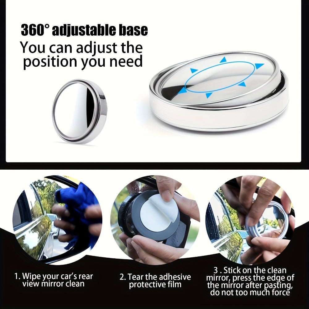 360° HD Round Blind Spot Mirror Set (2-Pack) for Car – Adjustable Rearview Mirror, Enhances Safety for Vehicle Occupants, Expands Field of View, Perfect Gift for Parents and Children on Major Holidays