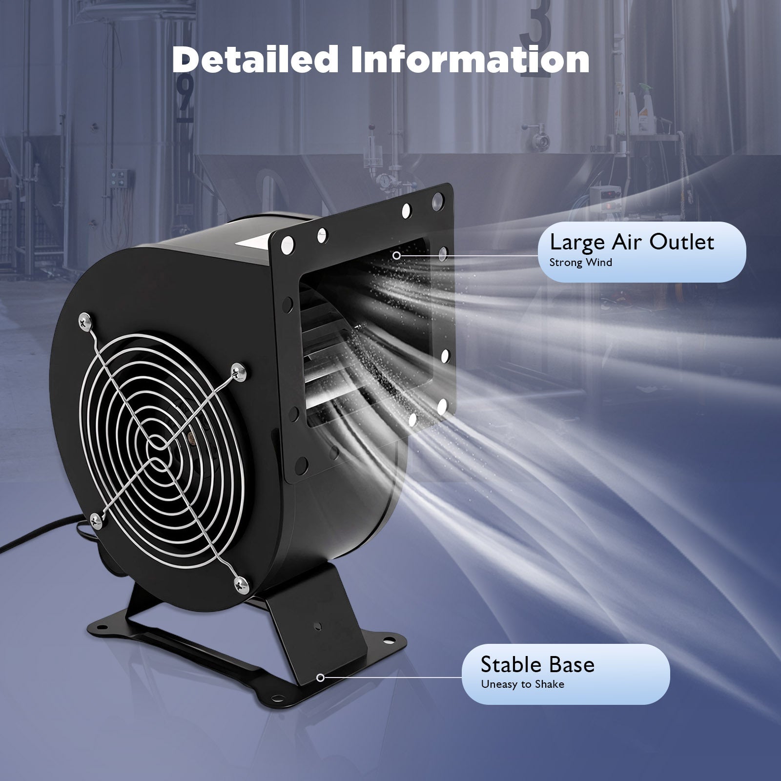 120W Pure Motor Blower Fan, High Efficiency Low Noise, Durable Long Lasting, for Industrial Ventilation and Heat Dissipation