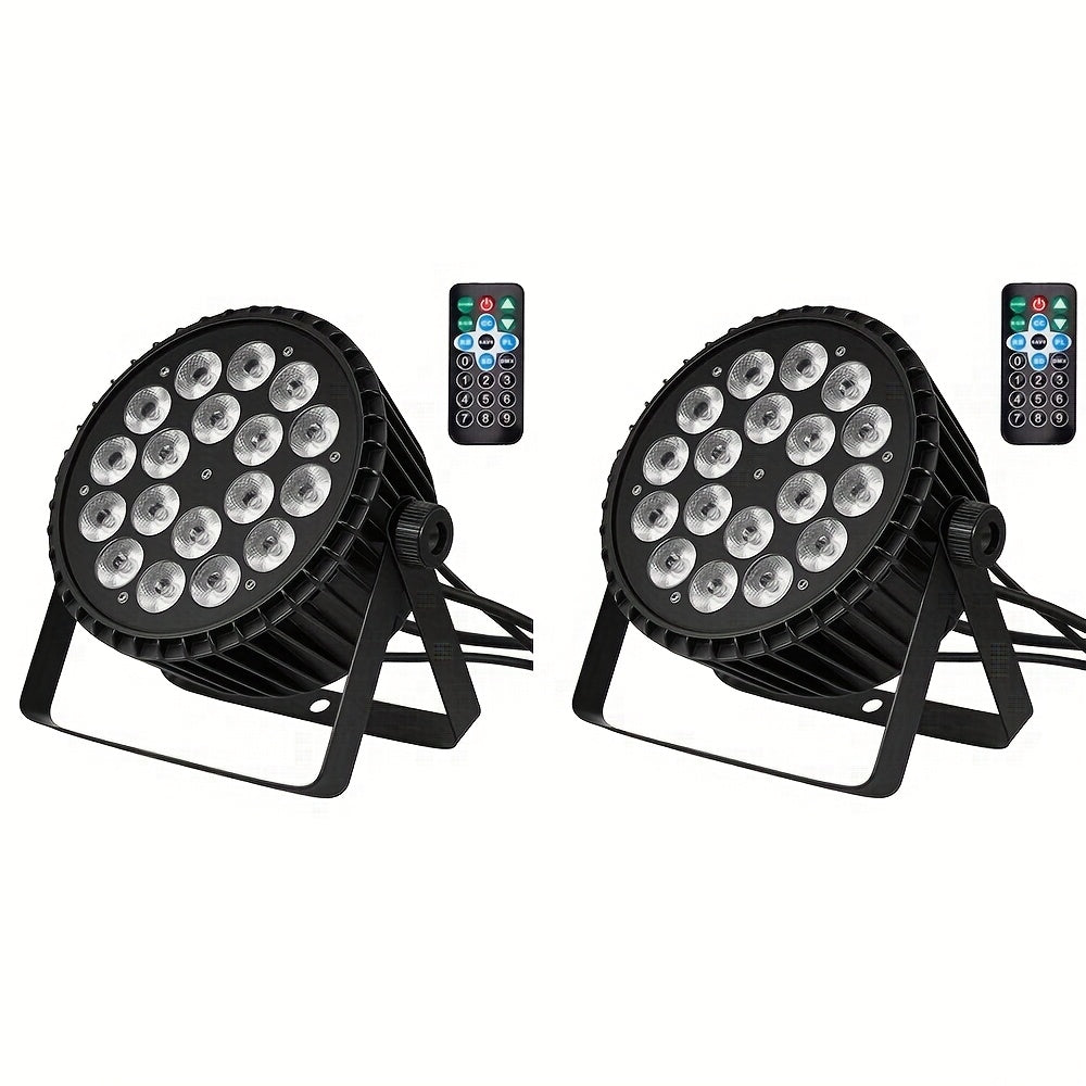 LED 18X10W RGBW 4-in-1 Par light 180W, with remote control, stage light, LED lighting, ambiance light, effect light, supports DMX512 signal transmission, suitable for DJ, disco, KTV, wedding parties, group broadcasts