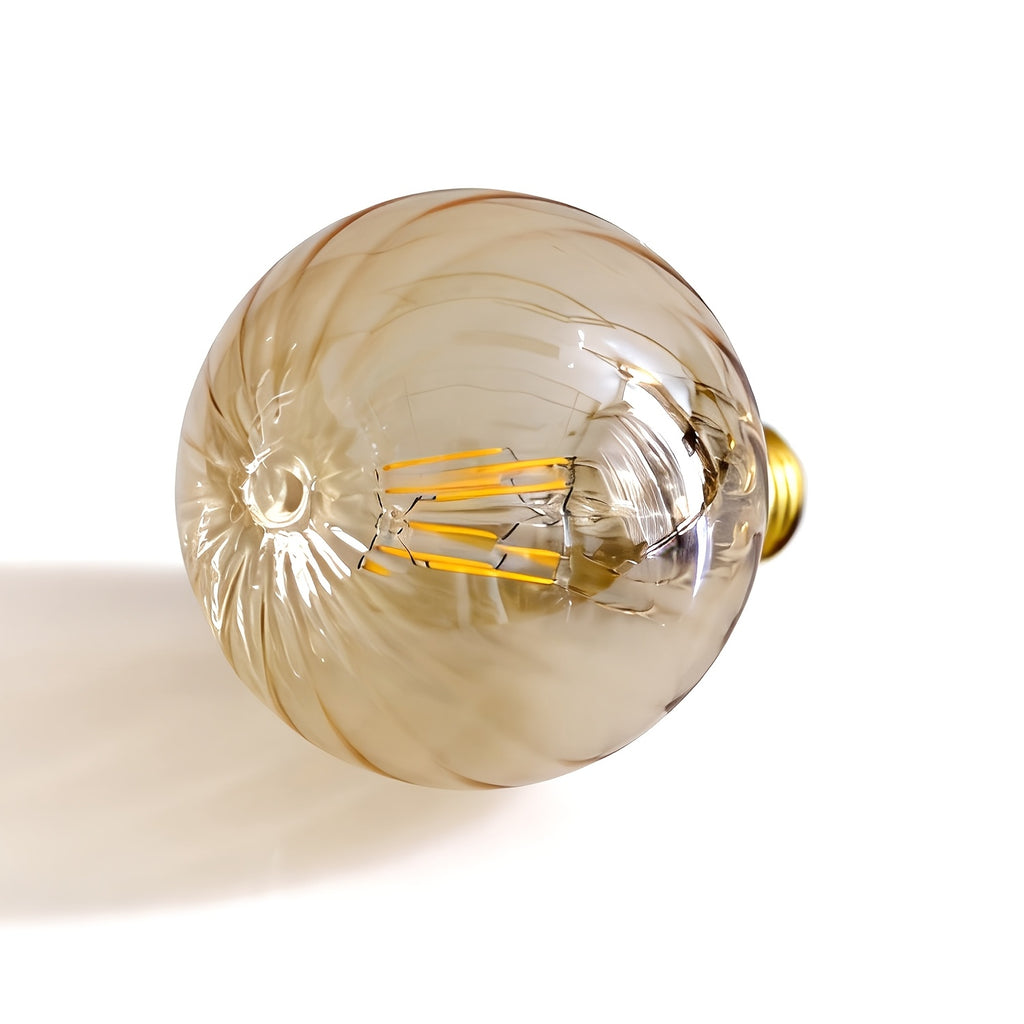 1-pack, vintage LED bulb wave gold tone 4W 120V E26 Edison classic decorative bulb 2700Kelvin warm light amber glass clear glass