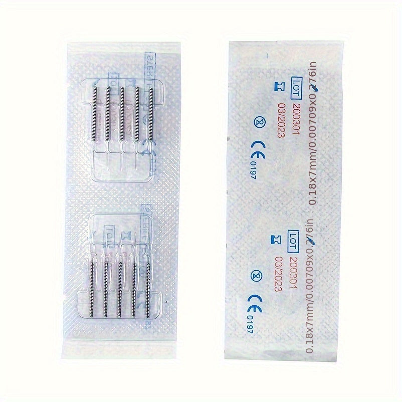 100支不锈钢穴位按摩笔，0.18x7mm精密尖端，用于家庭使用的经络按压工具