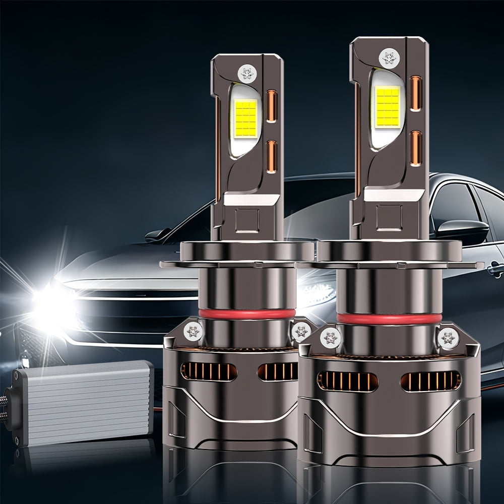 2PCS LED Car Headlights / Universal Fit, Compatible with H11/H4/H1/H7, 9005/9006/9012 - 58000LM, 7500K Cool White Light, Super Bright Chips, Plug-and-Play System, Built-in & External Driver, No Battery Included