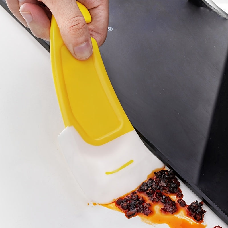 1/3/5Pcs Multifunctional Silicone Cleaning Scraper, Soft Kitchen Silicone Scraper, Flexible Head Cleaner for Removing Oil Stains and Water Marks on Pots, Pans and Stovetops