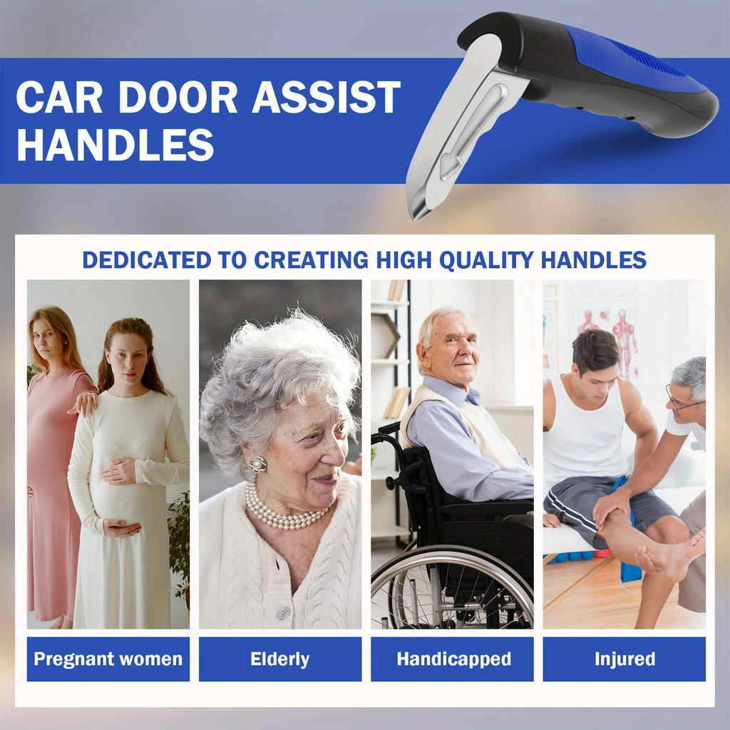 2/4-Pack Car Door Assist Handle – 2-in-1 Multifunctional Vehicle Support Grip, Window Breaker, Portable Car Grab Handle for Seniors & Vehicle Emergency Tool