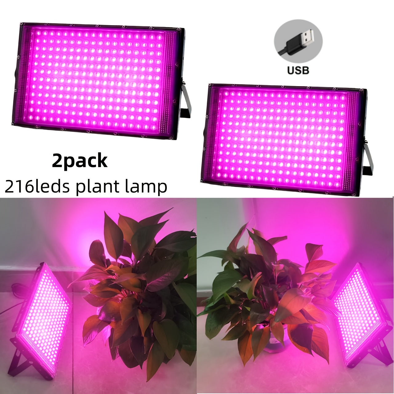 LED Plant Grow Light, Angle Adjustable Grow Lamp with USB Power & Adjustable Lanyard, Effectively Supplement Natural Light, Boost Plant Photosynthesis & Nutrient Accumulation