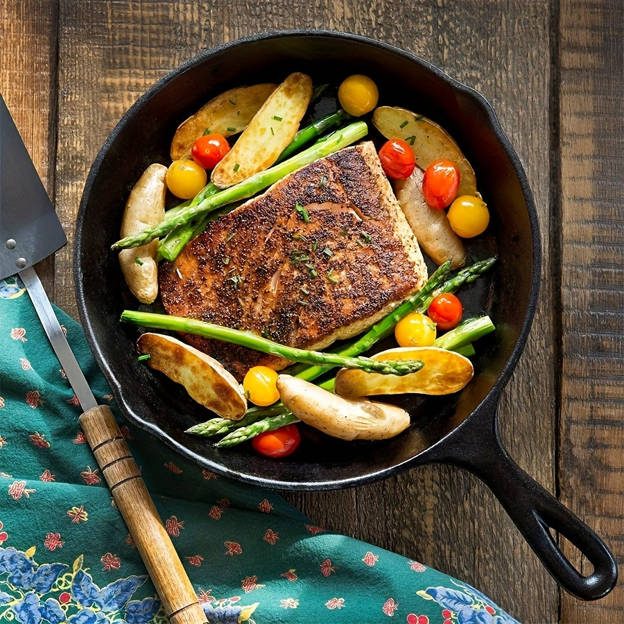 3/4 Pcs Cast Iron Skillet Set, Excellent Heat Retention, Indoor & Outdoor Cooking Available, Restaurant Chef Grade Frying Pan, Ideal for Cooking & Gifting, Local Warehouse Shipping