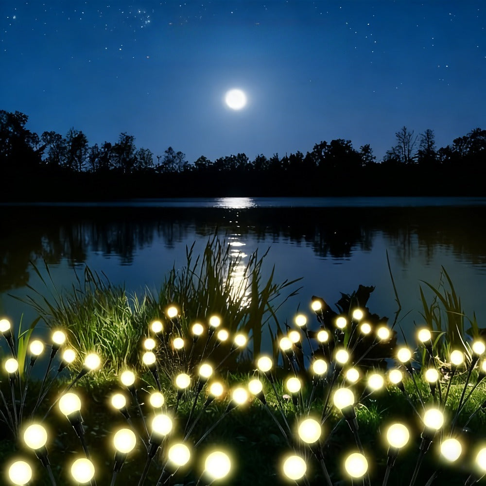 4 Pack - 32LED Outdoor Firefly Festival Light, LED Super Bright Fairy Ground Insert Light, Perfect for Garden, Courtyard, Party, Camping, Lawn, Pathway, Wedding, Spring & Summer Decoration