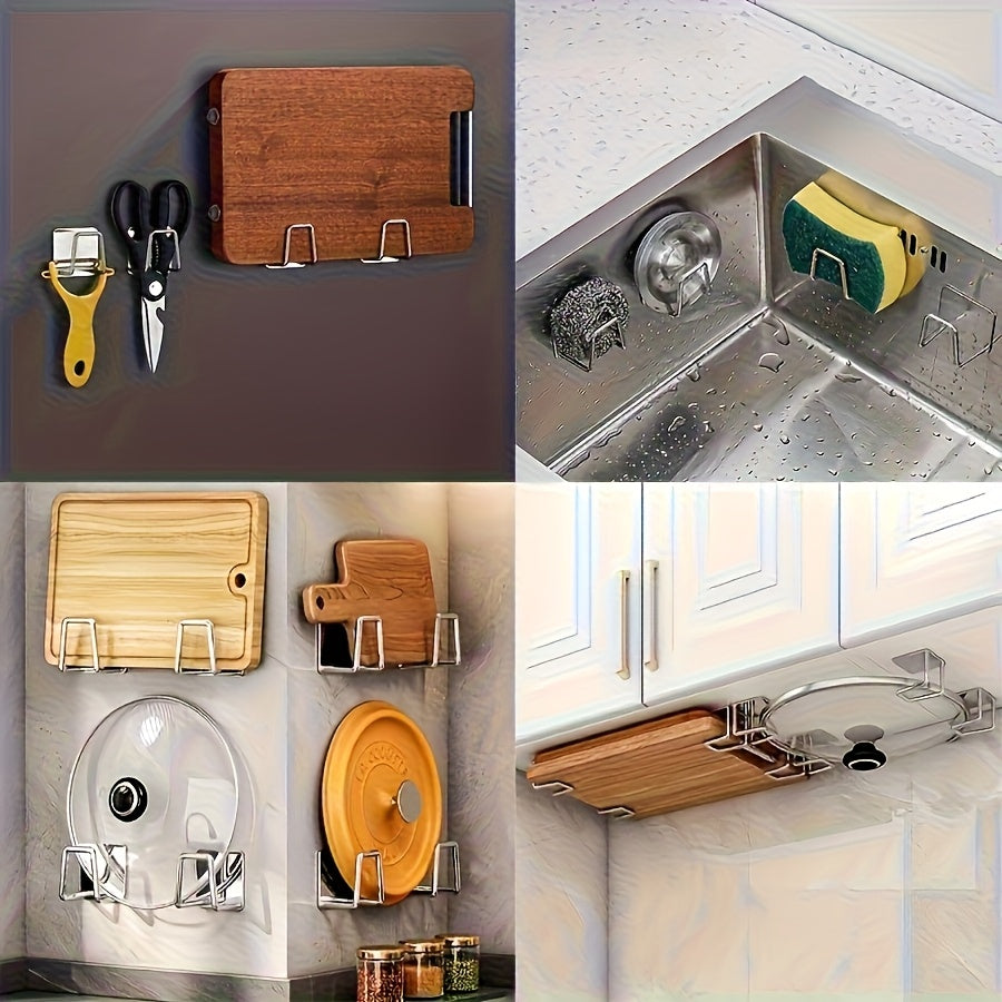 1 or 2 Pieces Heavy-Duty Sink Caddy - With Self-Adhesive Stickers, Sink Organizer Drainer Rack for Home Kitchen & Bathroom, Countertop Space-Saving Storage Rack, Compatible with Integrated Sinks, Essential Home Tool
