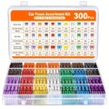 300 Pcs Automotive Fuse Assortment Kit, Includes 160 Mini, 90 Standard, 50 Micro Fuses, 1 Removal Tool - Aluminum, Mixed Color - Suitable for Cars, RVs, Trucks, Motorcycles - Wide Current Range (2A 3A 5A 7.5A 10A 15A 20A 25A 30A 35A 40A)