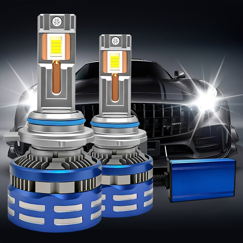 2-Pack H11 Car LED Headlights, H4 LED Headlights, 59400 Lumens, 6500K White Light, Compatible with H4/9003/HB2, 9005/HB3, 9006/HB4, 9012, H11/H9/H8/H7/H18, H1-QY024 Models, CSP Chip, Supports CAN Bus Error-Free Mode