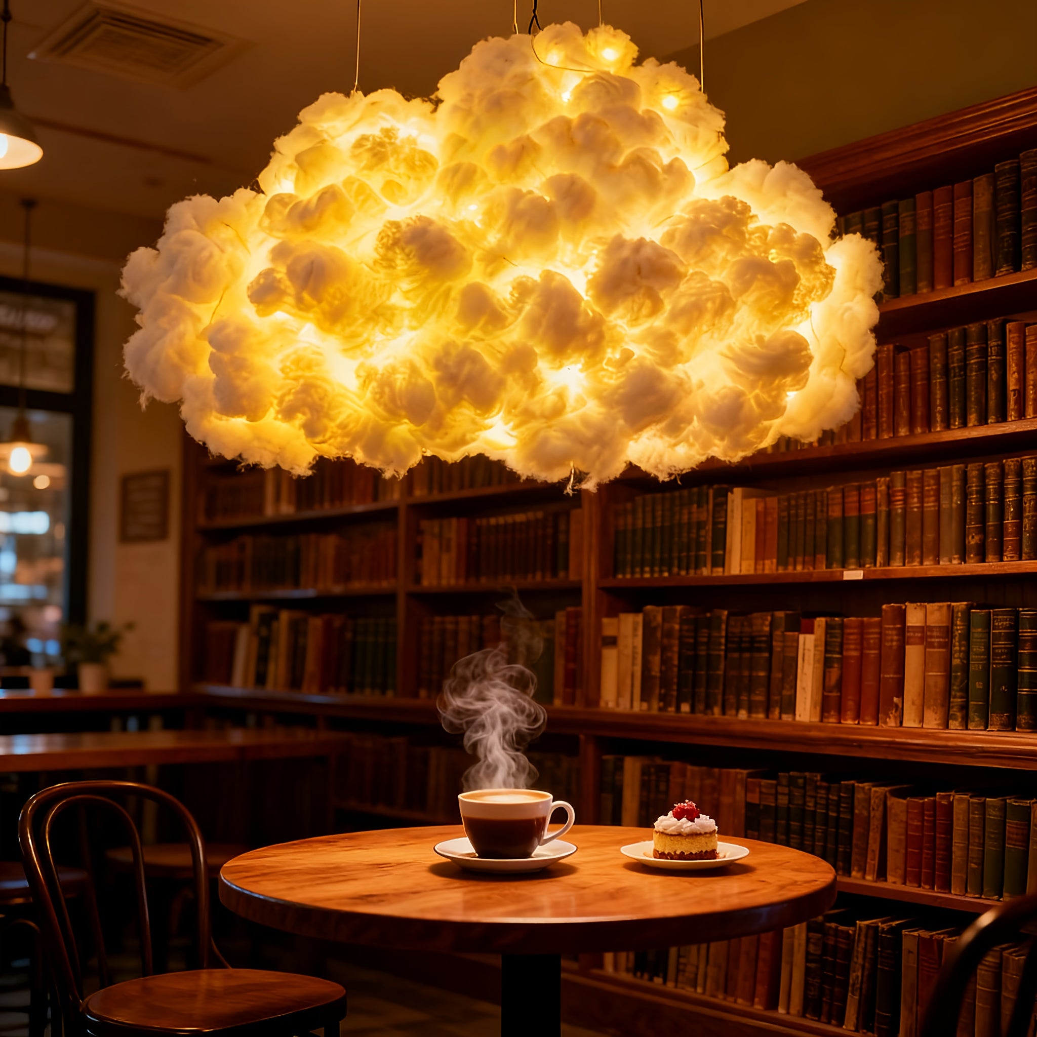 Cloud pendant light for cafes and restaurants — commercial decorative warm white ceiling light, creating a cozy atmosphere for coffee shops, lounge areas, and bistros