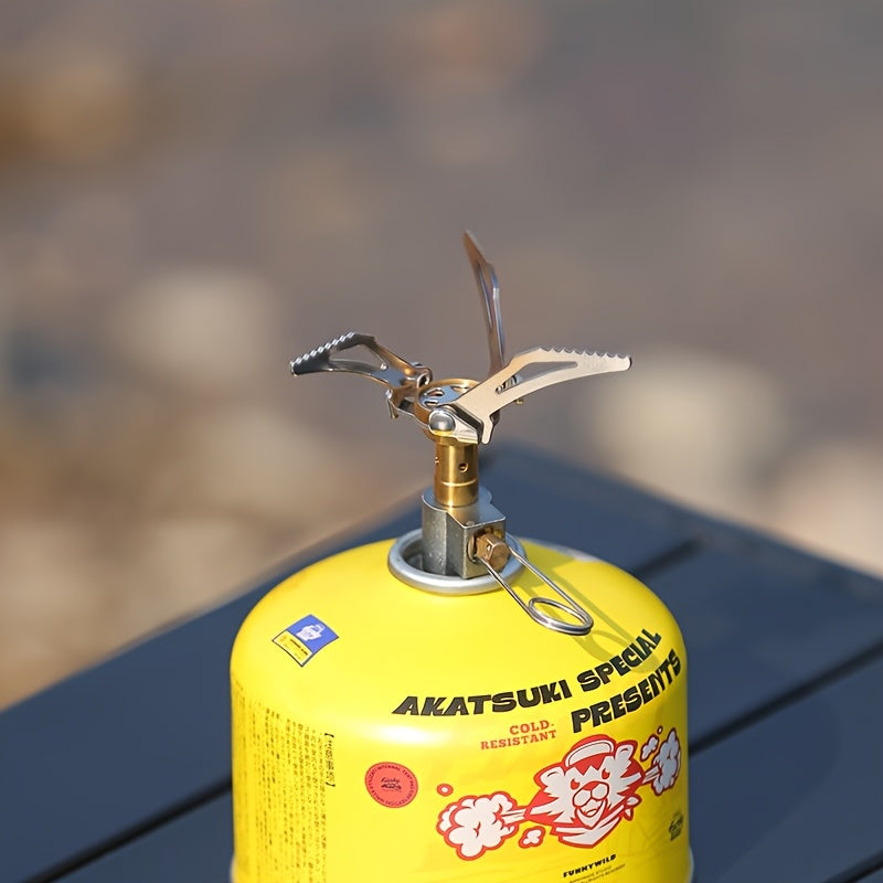 pandatour Pocket Stove - Outdoor Foldable Portable Camping Stove, Lightweight Compact Gas Stove with Ergonomic Handle, Easy Setup for Backpacking, Hiking, Picnic & Outdoor Cooking, Outdoor Cooking Stove | Foldable Camping Stove | Durable Metal Stove