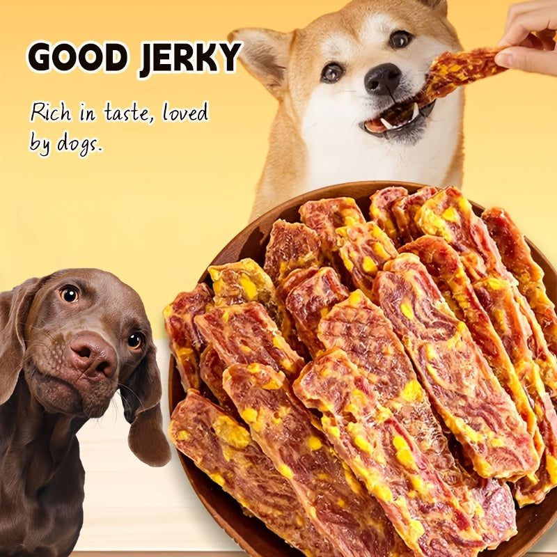天然鴨肉蛋黃肉乾狗零食 適合所有犬種 - 低溫風乾肉質零食含蛋黃碎粒，耐嚼硬質肉乾適用於訓練獎勵、幼犬磨牙及日常咀嚼，天然鴨肉風味