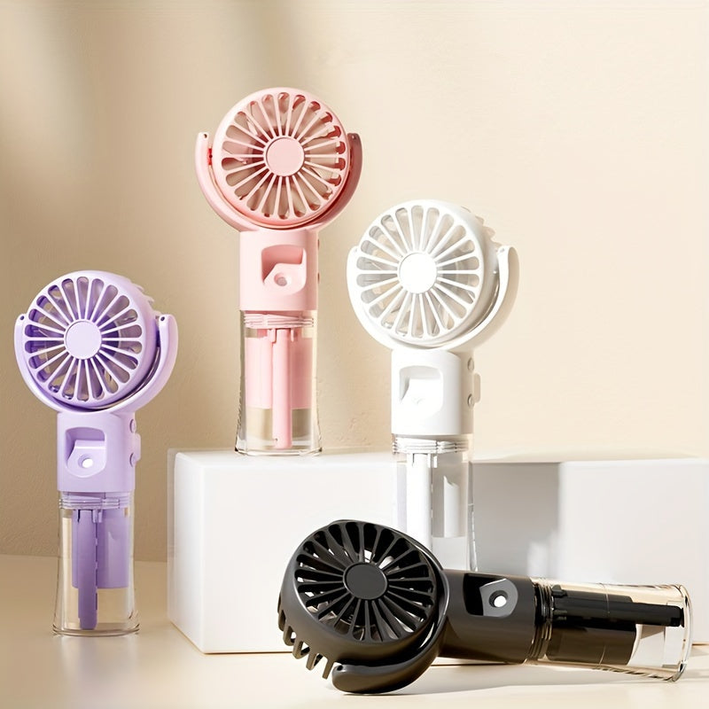 Handheld Spray Fan Desktop Humidifying Fan, Outdoor Portable Mist Cooling Mini Fan with 4 Speed Adjustment
