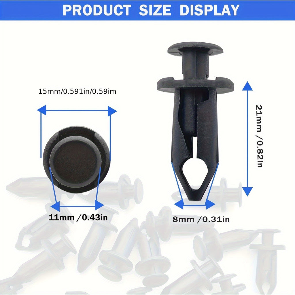 100pcs ATV Bumper Clip Push Fasteners, Compatible with Honda 90653-HC4-900 / 7661855