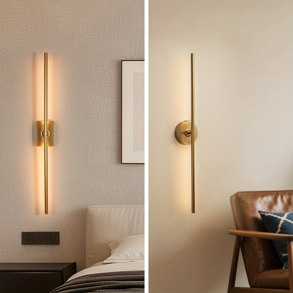 /2-Piece Modern Black Gold Cordless Wall Light with Remote Control and USB Charging, Rechargeable Lithium Battery Powered (No Plug-In Required), Stepless Dimming Sleep Mode and Memory Function, 3-Color Stepless Dimming