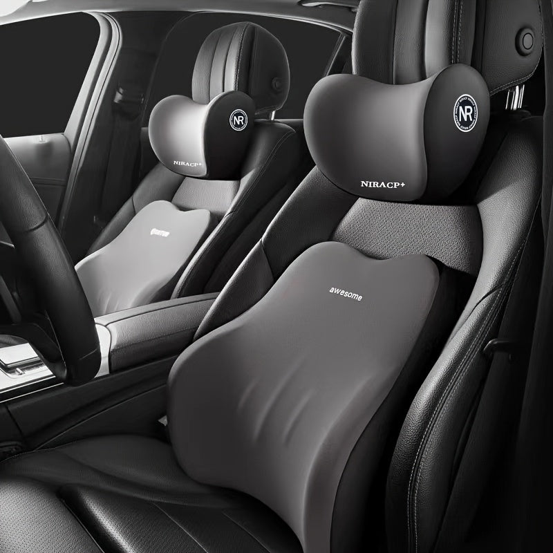 Car Headrest & Lumbar Support Slow Rebound Memory Foam Neck Pillow Lumbar Support, All-Season Universal Breathable Non-Deformable Car Pillow