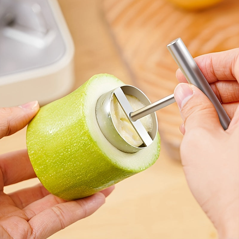 Multifunctional Apple Pear Corer, Stainless Steel Fruit Seed Remover, 2 Sizes Fruit Corer Set for Home Commercial Hotel Kitchen