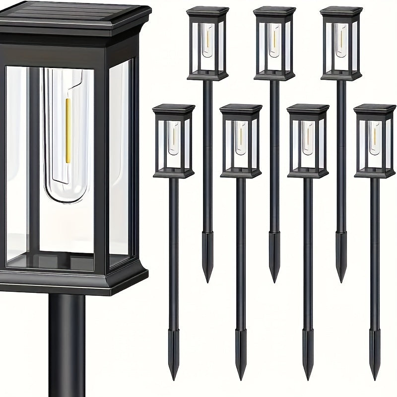 12/8 Outdoor Solar Channel Light, Warm Light LED Courtyard Lawn Sidewalk Decorative Bright Light, Solar Outdoor Lighting Lamp