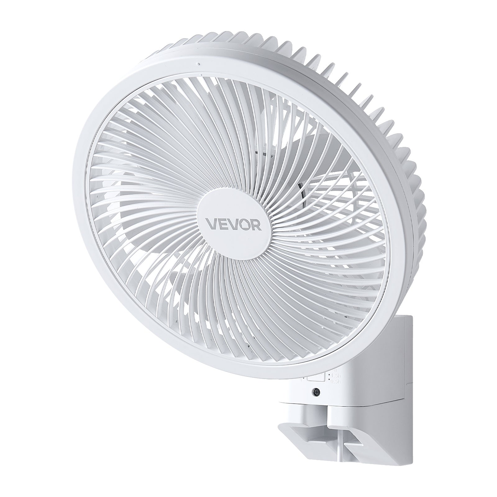 VEVOR 8.5 Inch Wall Mount Fan, Oscillating Ceiling Fan with Remote Control, 10FT Strong Airflow, DC Motor, 4 Speed Levels & Timing Function, Automatic 90° Horizontal Rotation & Manual Vertical Tilt, Ideal for Home Office RV Use