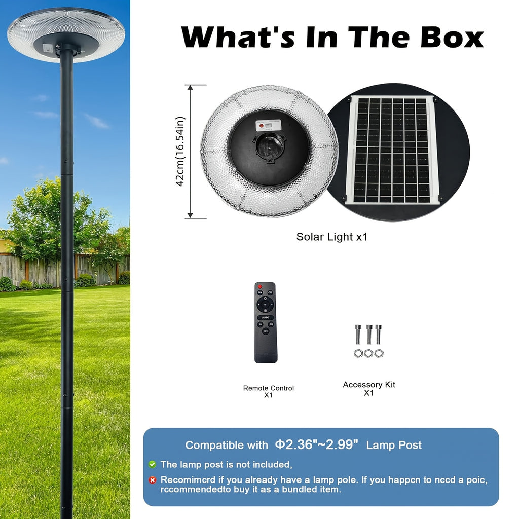 Solar Street Light, 216 LED Round UFO Light, Villa Community Square Landscape Light, Integrated Street Light and Courtyard Light