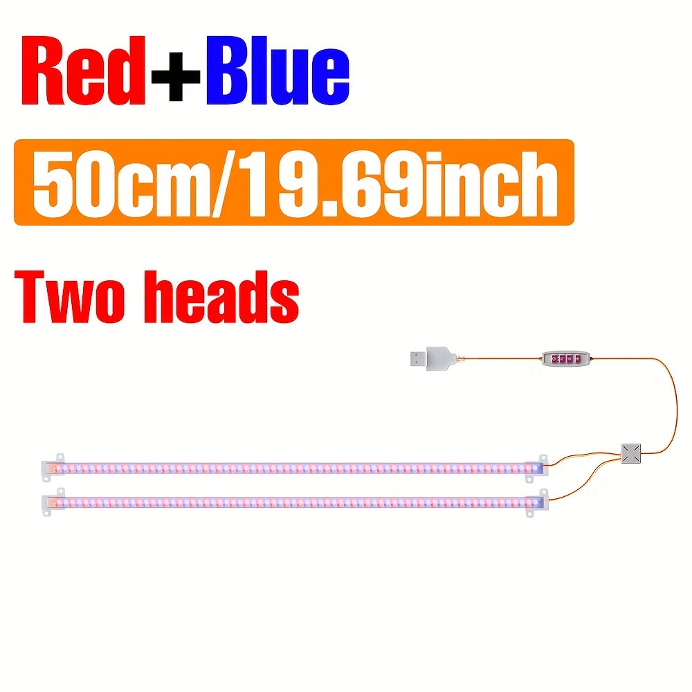 LED Full Spectrum Plant Light Strip, 5V USB Powered Indoor Grow Light, Sunlike Hydroponic Supplement Lamp, 4/8/12H Timer, 5 Dimmable Levels, Red Blue UV/IR Light, Ideal for Greenhouse Tent, Vegetable, Flower, Succulent, Seedling, Fruit, Cactus