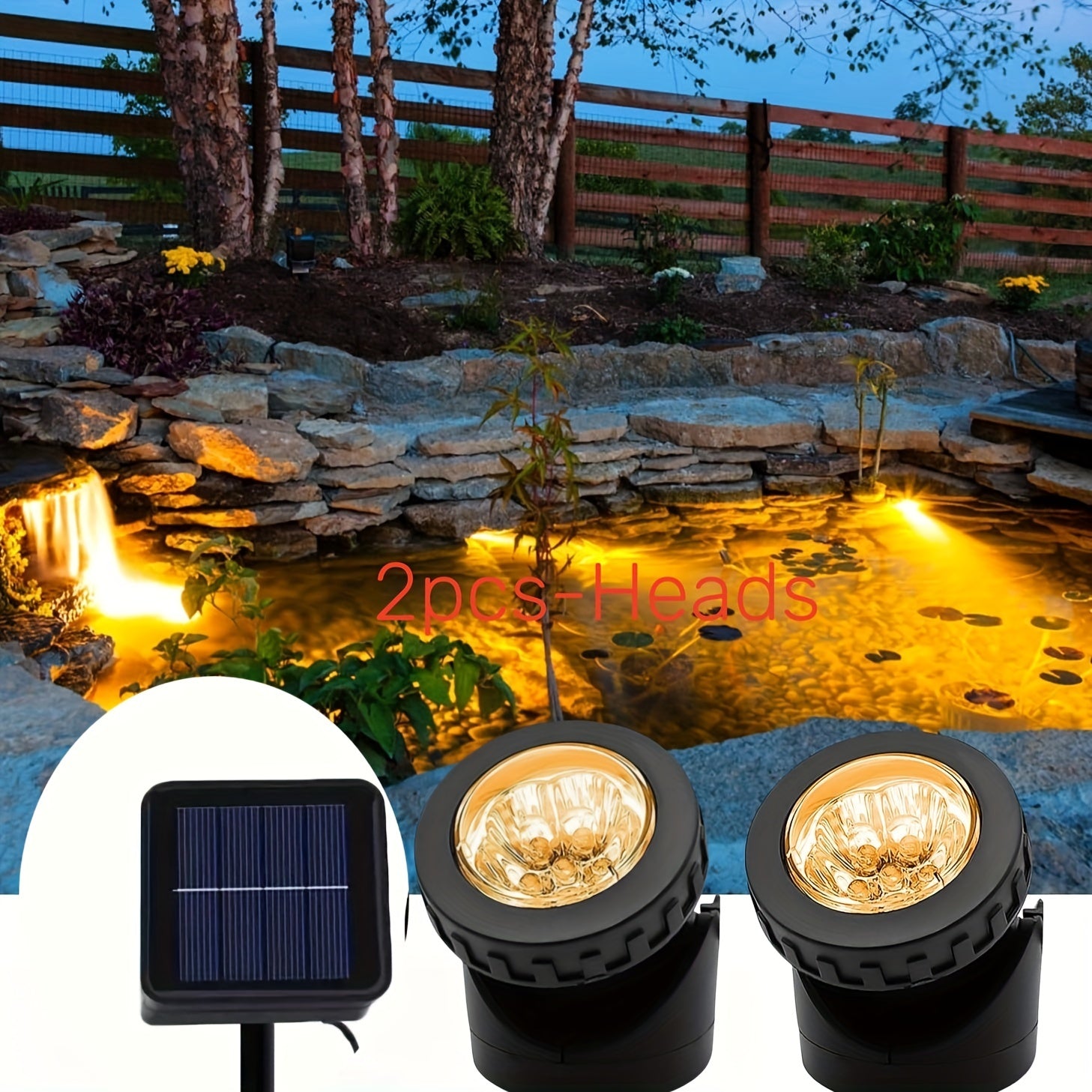 Solar Underwater Pond Light, IP65 Waterproof Projection Light, 6 LED Spotlight Aquarium Light, Perfect for Garden Pool Courtyard Landscape Outdoor Lighting (1 Pack / 2 Pack / 3 Pack)