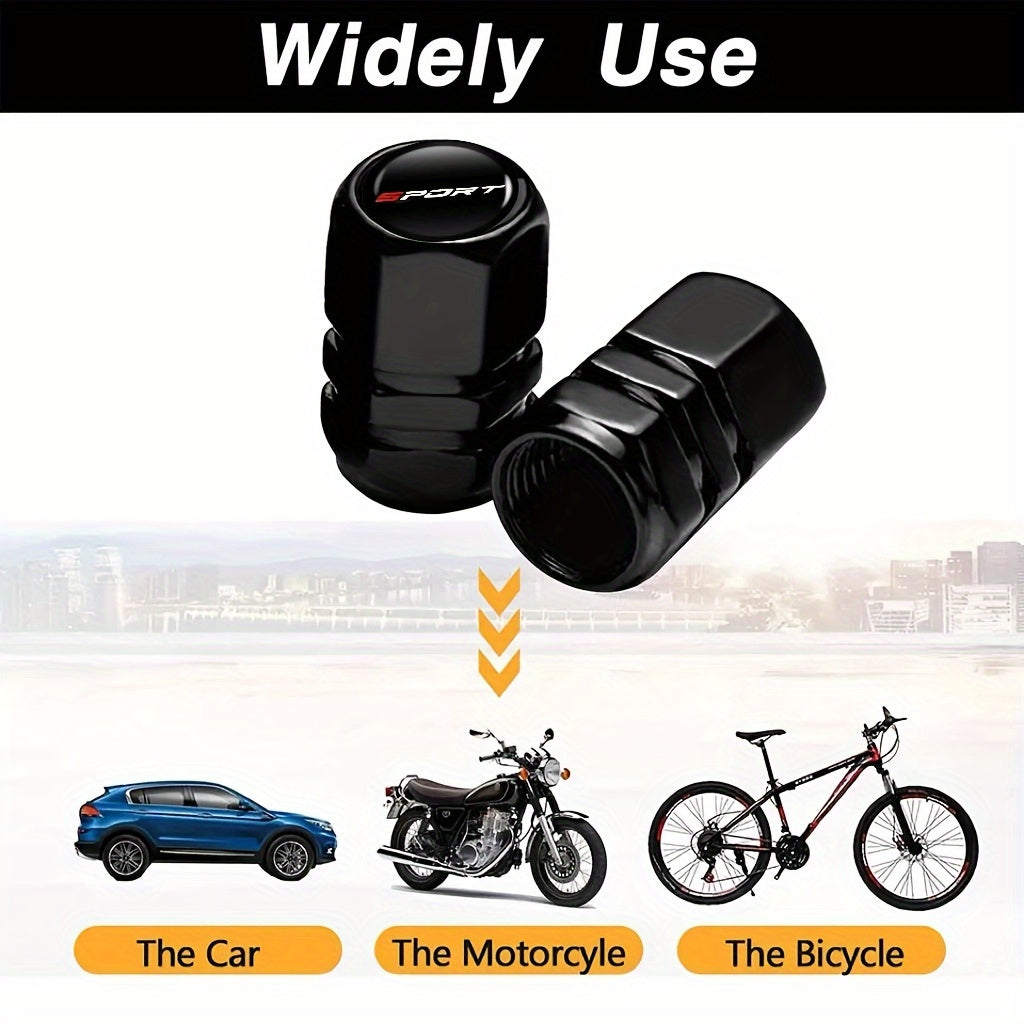 Aluminum Alloy Sport Pattern Valve Caps, Suitable for Motorcycles, Cars and Other Vehicles, Available in 4/8-Pack, First Released in 2025