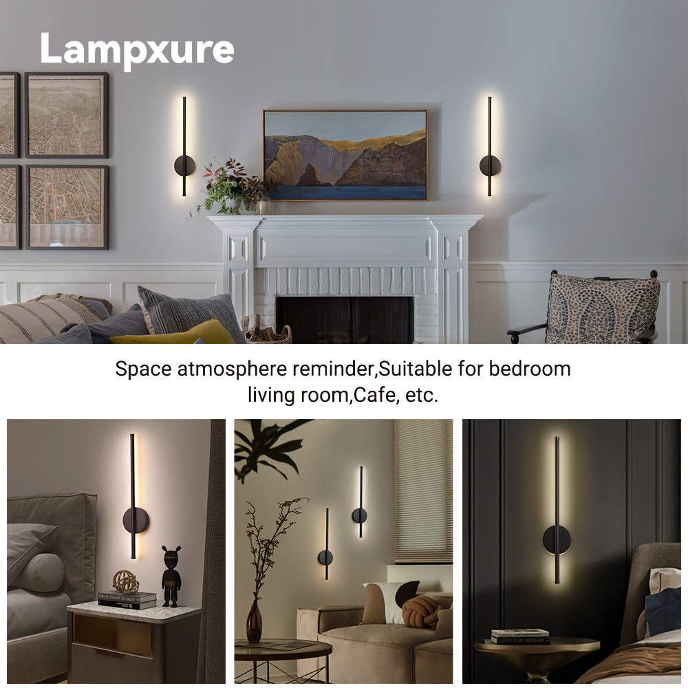 50cm Type-C Rechargeable Wall Light Black with Remote Control Dimmable, Adjustable Color Temperature, Timer Function, Drill-Free Magnetic Installation, Suitable for Bedroom, Study, Living Room, Stairwell