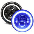 2 Pcs 7-Inch Round LED Headlights with Colorful Daytime Running Lights and Amber/Blue/Green/Red/Pink Turn Signal Lights, High/Low Beam for JEEP Wrangler JK TJ CJ